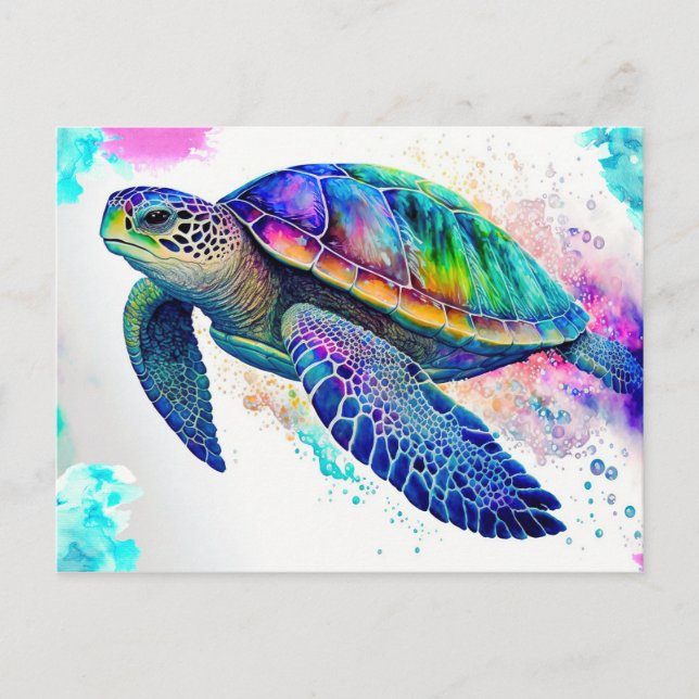 Sea Turtle Ocean Marine Life Beach Nature Animals Postcard (Front)