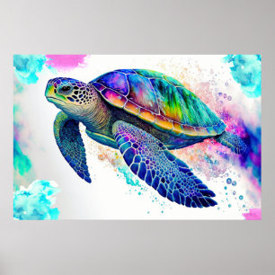 Sea Turtle Ocean Marine Life Beach Nature Animals Poster