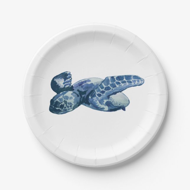 Sea turtle Ocean Mug Paper Plate (Front)