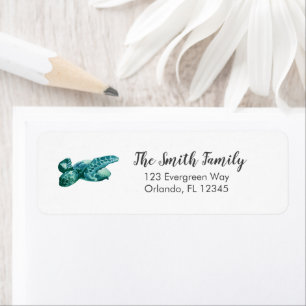 Sea Turtle Ocean Painting Art Address Return Address Label