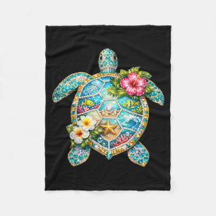 Sea Turtle Ocean Trocal Marine Life Beach Summer Fleece Blanket