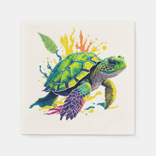 SEA TURTLE ON A SUMMER'S DAY   NAPKIN