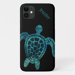 Sea Turtle on Black iPhone 11 Case