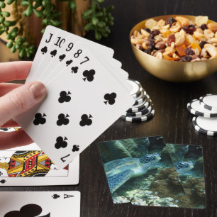 Sea Turtle on Seabed Photo Playing Cards