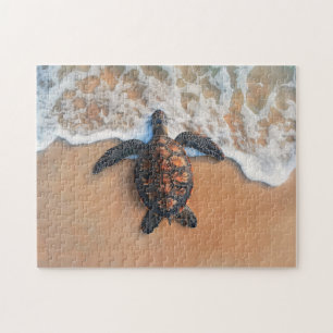 Sea Turtle on the Beach Jigsaw Puzzle
