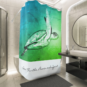 Sea Turtle Original Art Shower Curtain