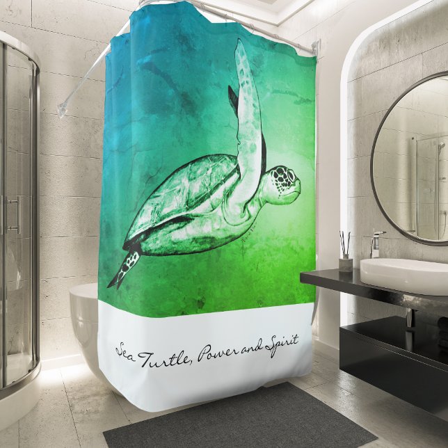 Sea Turtle Original Art  Shower Curtain (Creator Uploaded)