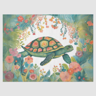Sea Turtle Out of Place in the Garden Tissue Paper