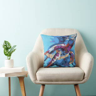 Sea Turtle Painting - Ocean Life Home Decor Cushion