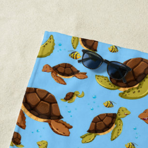 Sea Turtle Pattern Beach Towel