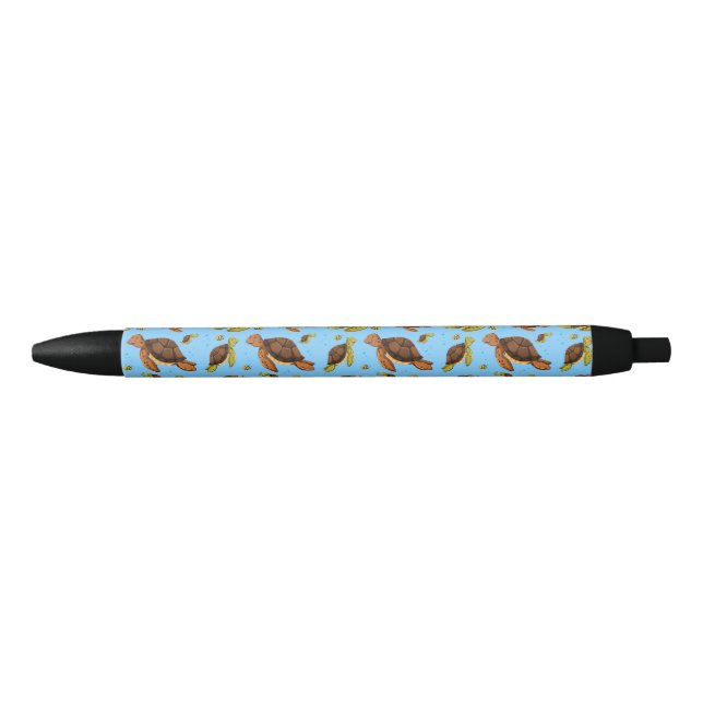 Sea Turtle Pattern Black Ink Pen (Front)