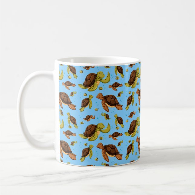Sea Turtle Pattern Coffee Mug (Left)