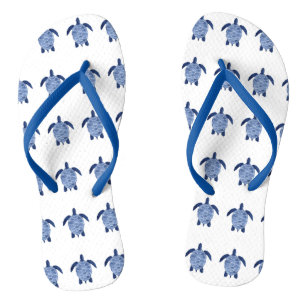 Sea Turtle Pattern in indigo Thongs