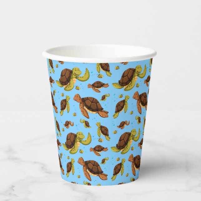 Sea Turtle Pattern Paper Cups (Front)
