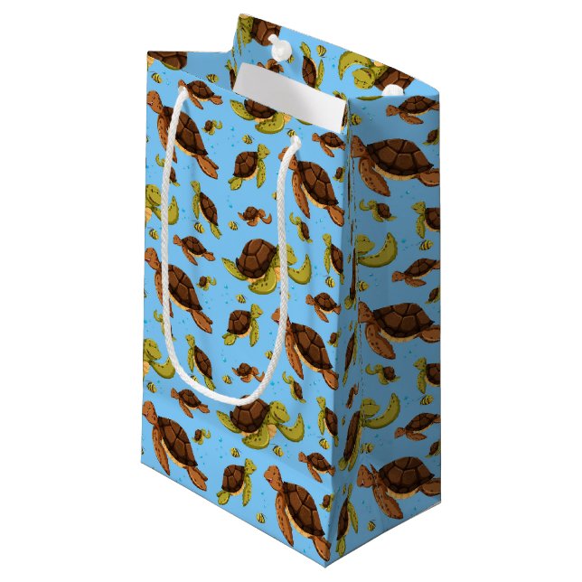 Sea Turtle Pattern Small Gift Bag (Front Angled)
