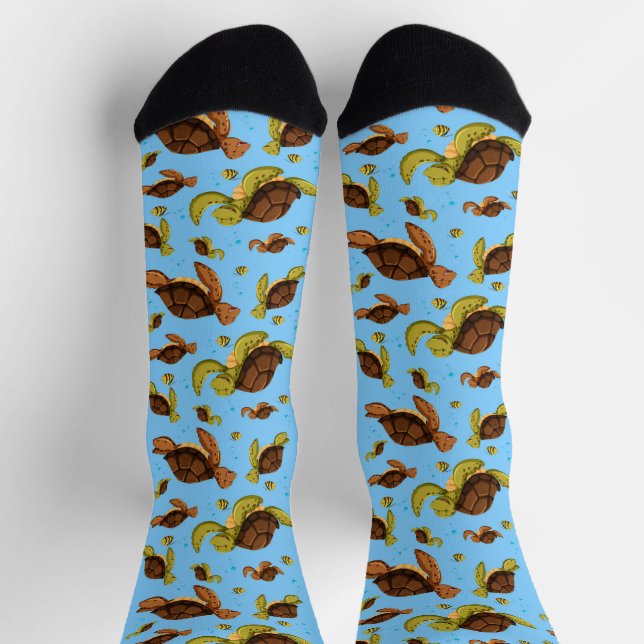 Sea Turtle Pattern Socks (Top)