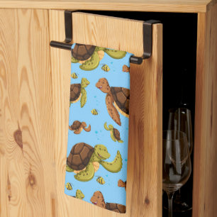 Sea Turtle Pattern Tea Towel