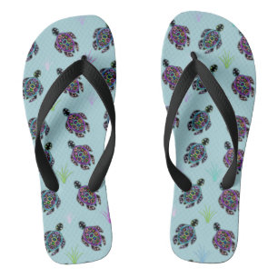 Sea Turtle Pattern Thongs