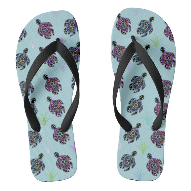 Sea Turtle Pattern Thongs (Footbed)