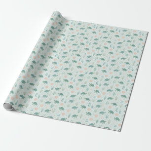 Sea Turtle Pattern with Ocean Plants Wrapping Paper