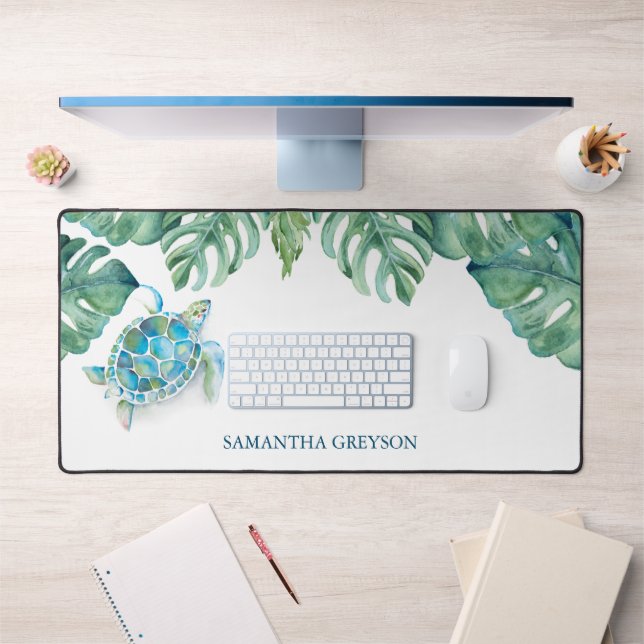 Sea Turtle Personalised Office Decor Desk Mat (Office 1)