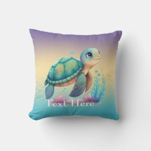 Sea turtle personalised throw pillow