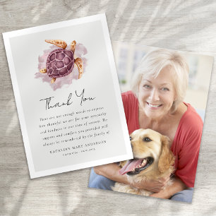 Sea Turtle Photo Sympathy Funeral Thank You Card