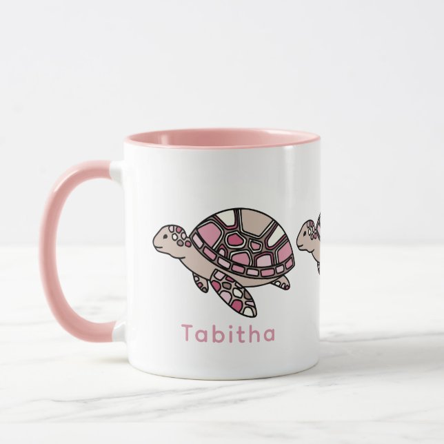 Sea Turtle pink Mug (Left)