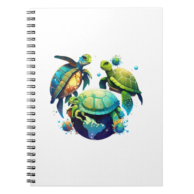 Sea Turtle Planet World Environment Earth Day Notebook (Front)