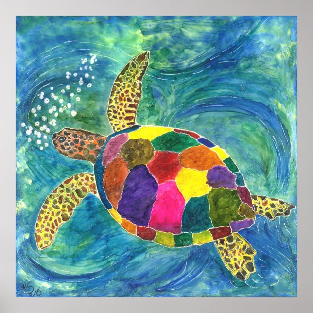 Sea Turtle Poster 24" x 24" (You Customise) (Front)