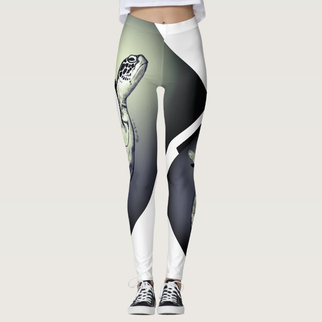 Sea Turtle Power Spirit Animal Leggings (Front)
