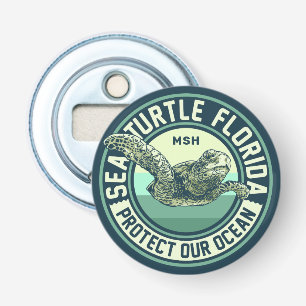 Sea Turtle Protection Custom Monogram Bottle Opener