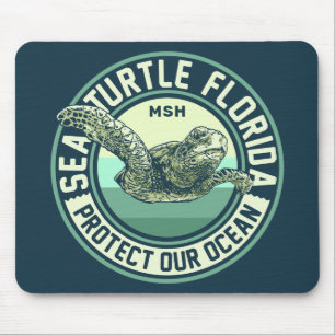 Sea Turtle Protection Custom Monogram Mouse Pad