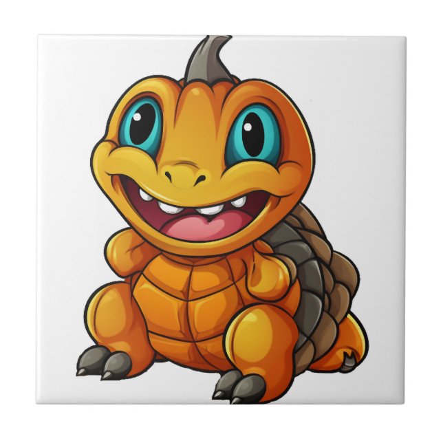 Sea Turtle Pumpkin Lazy Halloween Party Costume Ceramic Tile (Front)