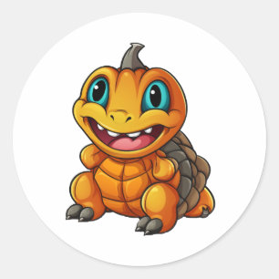 Sea Turtle Pumpkin Lazy Halloween Party Costume Classic Round Sticker