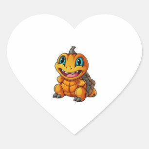 Sea Turtle Pumpkin Lazy Halloween Party Costume Heart Sticker