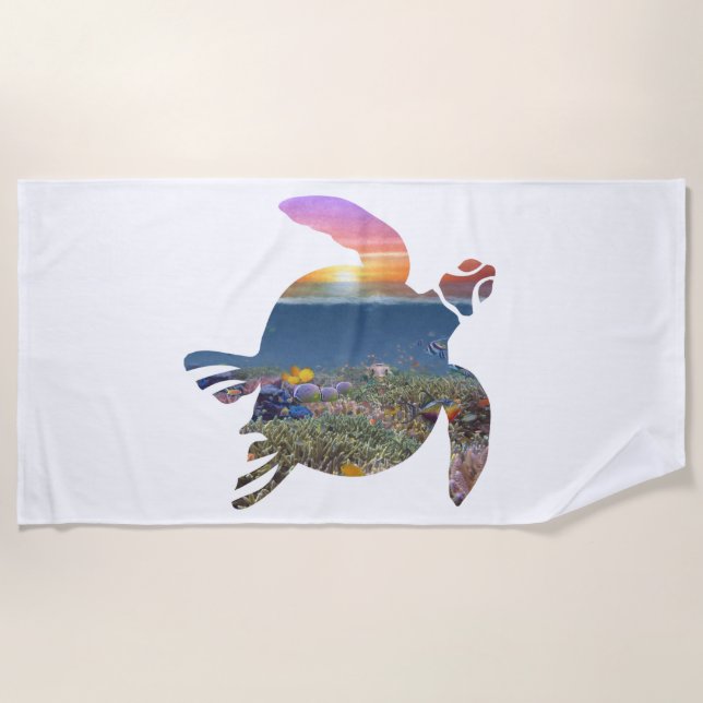 Sea Turtle Reef Beach Towel (Front)