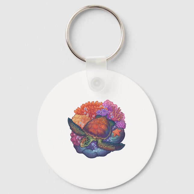 Sea Turtle Reef Key Ring (Front)