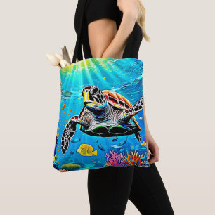 Sea Turtle Reef Life Tote Bag