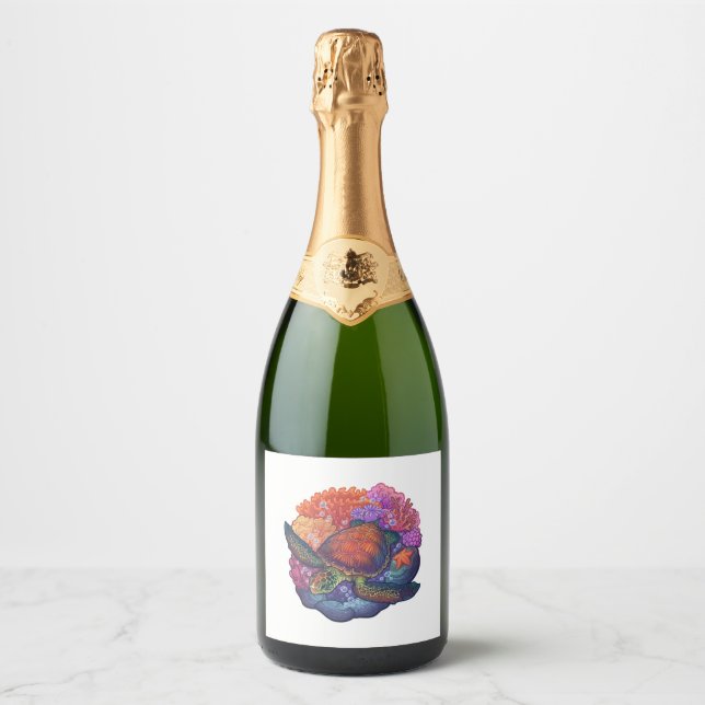 Sea Turtle Reef Sparkling Wine Label (Front)
