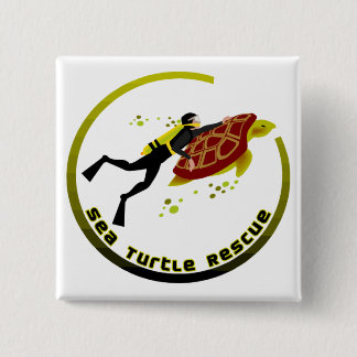 Sea Turtle Rescue 15 Cm Square Badge
