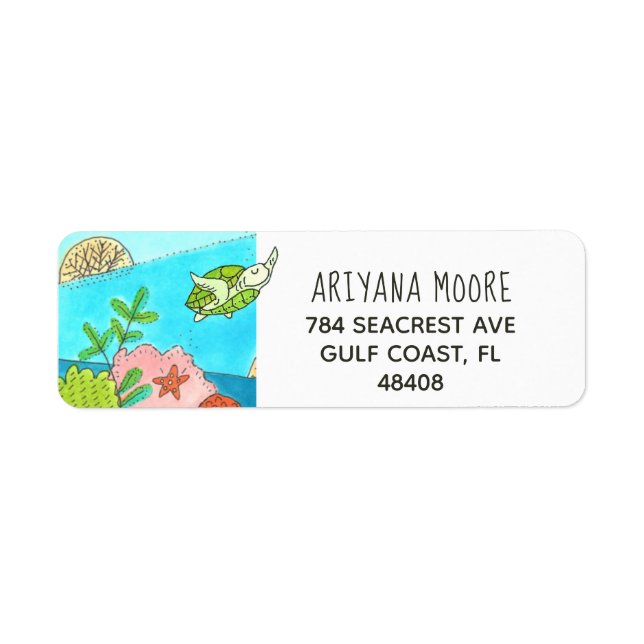 Sea Turtle Return Address Label (Front)