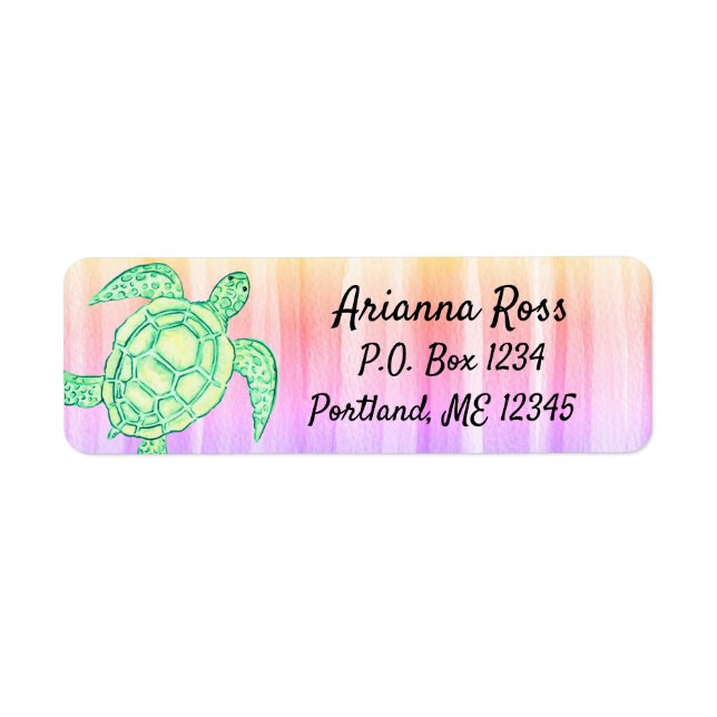 Sea turtle return address label (Front)