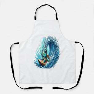 Sea Turtle Rides Emotion Wave. Apron