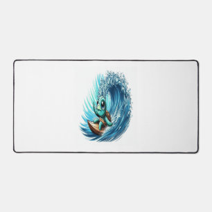Sea Turtle Rides Emotion Wave. Desk Mat