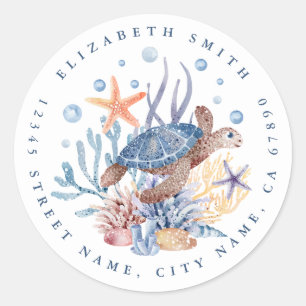 Sea Turtle Round Stickers