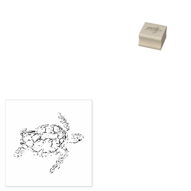 Sea Turtle  Rubber Stamp (Stamped)
