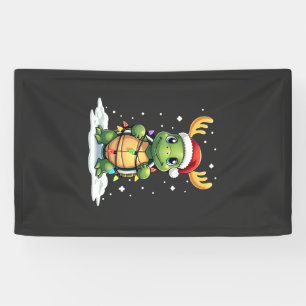 Sea Turtle Santa Christmas Lights Cute Xmas Men Wo Banner