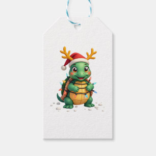 Sea Turtle Santa Christmas Lights Cute Xmas Men Wo Gift Tags