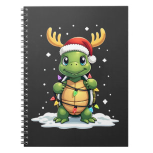 Sea Turtle Santa Christmas Lights Cute Xmas Men Wo Notebook